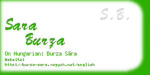 sara burza business card