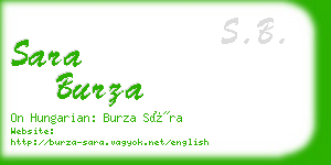 sara burza business card
